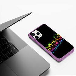 Чехол iPhone 11 Pro матовый Fortnite rainbow, цвет: 3D-фиолетовый — фото 2