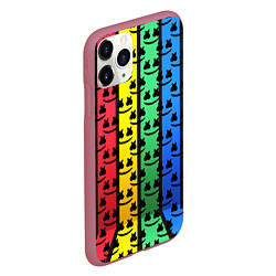 Чехол iPhone 11 Pro матовый Marshmello neon music dj, цвет: 3D-малиновый — фото 2