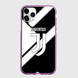 Чехол iPhone 11 Pro матовый Juventus geometry steel, цвет: 3D-фиолетовый