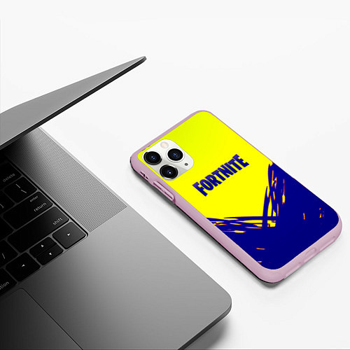 Чехол iPhone 11 Pro матовый Fortnite краски абстракция / 3D-Розовый – фото 3