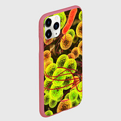 Чехол iPhone 11 Pro матовый Вирусы текстура, цвет: 3D-малиновый — фото 2