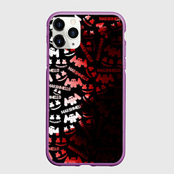 Чехол iPhone 11 Pro матовый Marshmello краски, цвет: 3D-фиолетовый