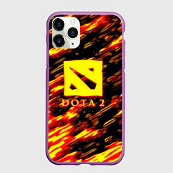 Чехол iPhone 11 Pro матовый DOTA2 огенный стиль текстура, цвет: 3D-фиолетовый