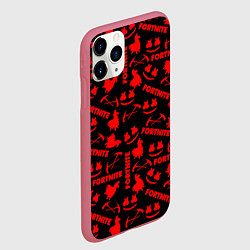 Чехол iPhone 11 Pro матовый Fortnite pattern game red, цвет: 3D-малиновый — фото 2