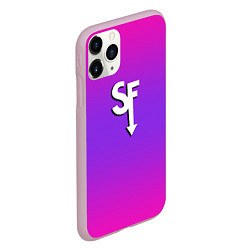 Чехол iPhone 11 Pro матовый Sally Face neon gradient, цвет: 3D-розовый — фото 2