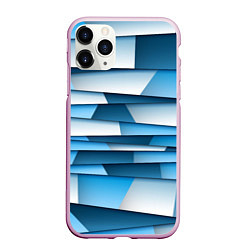 Чехол iPhone 11 Pro матовый Geometry line, цвет: 3D-розовый