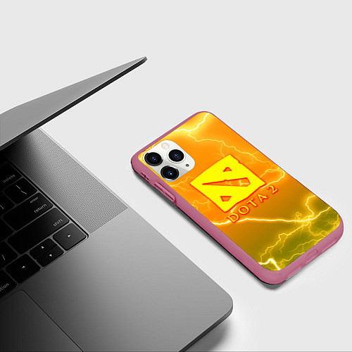 Чехол iPhone 11 Pro матовый DOTA storm / 3D-Малиновый – фото 3