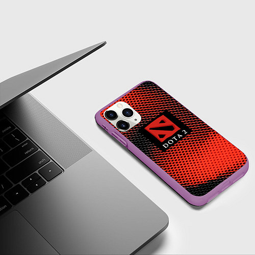 Чехол iPhone 11 Pro матовый DOTA 2 краски абстракция / 3D-Фиолетовый – фото 3