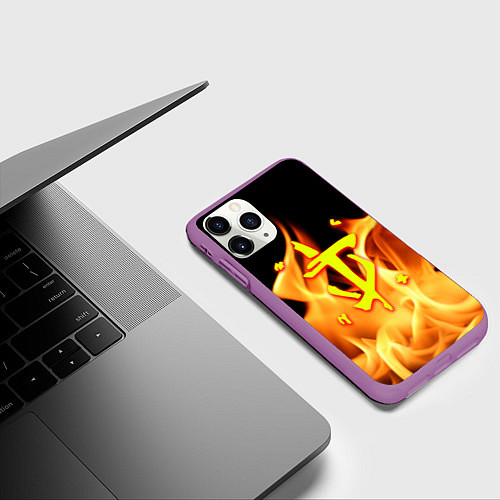 Чехол iPhone 11 Pro матовый DOTA storm / 3D-Фиолетовый – фото 3