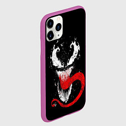 Чехол iPhone 11 Pro матовый Лицо Венома, цвет: 3D-фиолетовый — фото 2