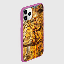Чехол iPhone 11 Pro матовый Ацтек фрактал текстура, цвет: 3D-фиолетовый — фото 2