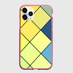 Чехол iPhone 11 Pro матовый Геометрия линии клетка, цвет: 3D-малиновый