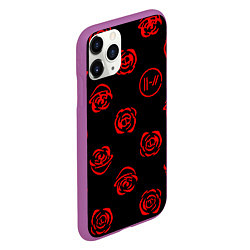 Чехол iPhone 11 Pro матовый Twenty one pilots rose pattern, цвет: 3D-фиолетовый — фото 2