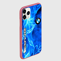 Чехол iPhone 11 Pro матовый BMW flower flame, цвет: 3D-малиновый — фото 2