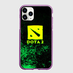 Чехол iPhone 11 Pro матовый DOTA2 кислотное лого краски, цвет: 3D-фиолетовый