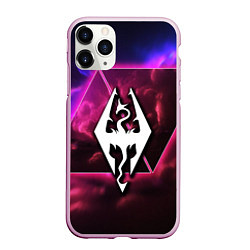 Чехол iPhone 11 Pro матовый The Elder Scrolls neon game, цвет: 3D-розовый