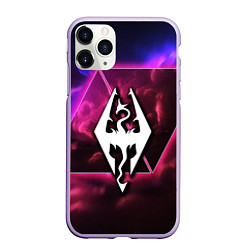 Чехол iPhone 11 Pro матовый The Elder Scrolls neon game, цвет: 3D-светло-сиреневый