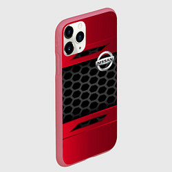 Чехол iPhone 11 Pro матовый Nissan auto steel, цвет: 3D-малиновый — фото 2