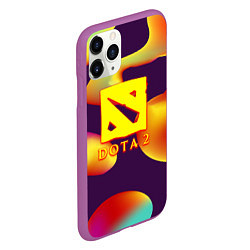 Чехол iPhone 11 Pro матовый Dota 2 неоновая абстракция, цвет: 3D-фиолетовый — фото 2