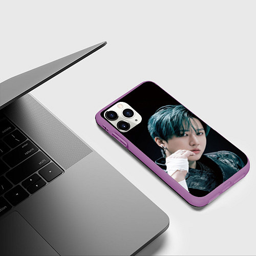 Чехол iPhone 11 Pro матовый Stray Kids Changbin Giant concept / 3D-Фиолетовый – фото 3