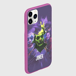 Чехол iPhone 11 Pro матовый Джокер - осколки, цвет: 3D-фиолетовый — фото 2