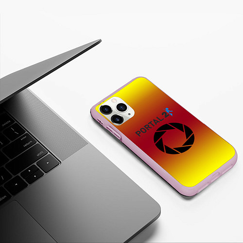 Чехол iPhone 11 Pro матовый Portal 2 gradient / 3D-Розовый – фото 3