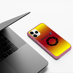 Чехол iPhone 11 Pro матовый Portal 2 gradient, цвет: 3D-малиновый — фото 2