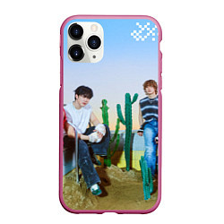 Чехол iPhone 11 Pro матовый ATE Stray Kids Bang Chan I N Lee Know Changbin, цвет: 3D-малиновый