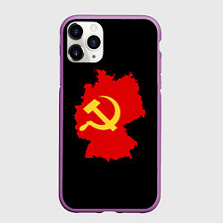 Чехол iPhone 11 Pro матовый Материк СССР, цвет: 3D-фиолетовый