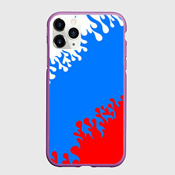 Чехол iPhone 11 Pro матовый Российская федерация - флаг, цвет: 3D-фиолетовый