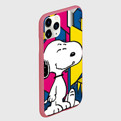 Чехол iPhone 11 Pro матовый Снупи поп-арт, цвет: 3D-малиновый — фото 2