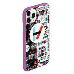 Чехол iPhone 11 Pro матовый Twenty one pilots glitch pattern, цвет: 3D-фиолетовый — фото 2