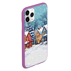 Чехол iPhone 11 Pro матовый Пустой зимний дворик, цвет: 3D-фиолетовый — фото 2
