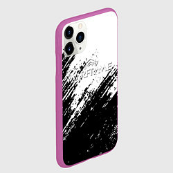 Чехол iPhone 11 Pro матовый Warframe штриховка красок, цвет: 3D-фиолетовый — фото 2
