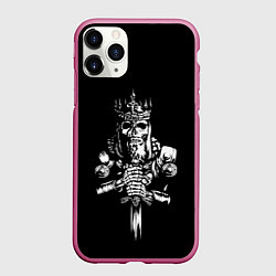 Чехол iPhone 11 Pro матовый Викинги попадают в Вальхаллу, цвет: 3D-малиновый