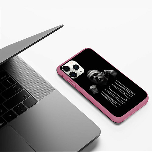 Чехол iPhone 11 Pro матовый Rap - Macan / 3D-Малиновый – фото 3