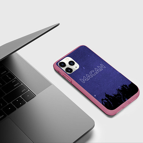 Чехол iPhone 11 Pro матовый Макан - Андрей Кириллович / 3D-Малиновый – фото 3