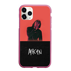 Чехол iPhone 11 Pro матовый Macan - Singer, цвет: 3D-малиновый