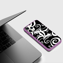 Чехол iPhone 11 Pro матовый Death Note japan anime, цвет: 3D-фиолетовый — фото 2