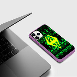 Чехол iPhone 11 Pro матовый The Elder Scrolls кислотное лого зима, цвет: 3D-фиолетовый — фото 2