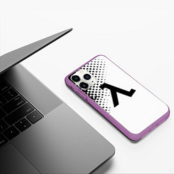 Чехол iPhone 11 Pro матовый Half-life pattern black, цвет: 3D-фиолетовый — фото 2