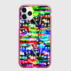 Чехол iPhone 11 Pro матовый Marshmello music краски, цвет: 3D-малиновый