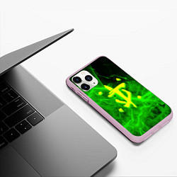 Чехол iPhone 11 Pro матовый Doom storm green, цвет: 3D-розовый — фото 2