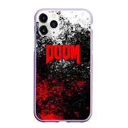 Чехол iPhone 11 Pro матовый Doom брызги красок, цвет: 3D-светло-сиреневый