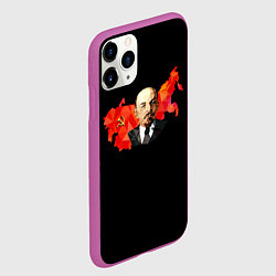 Чехол iPhone 11 Pro матовый Дедушка Ленин, цвет: 3D-фиолетовый — фото 2