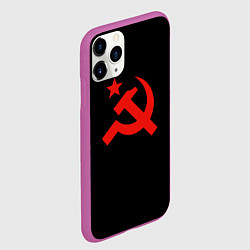 Чехол iPhone 11 Pro матовый Серп и молот красный, цвет: 3D-фиолетовый — фото 2