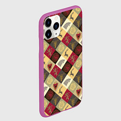 Чехол iPhone 11 Pro матовый Лого домов Игра престолов паттерн, цвет: 3D-фиолетовый — фото 2