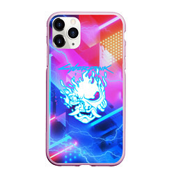 Чехол iPhone 11 Pro матовый Cyberpunk samurai storm, цвет: 3D-розовый