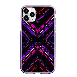 Чехол iPhone 11 Pro матовый Marshmello geometry neon, цвет: 3D-светло-сиреневый