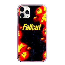 Чехол iPhone 11 Pro матовый Fallout огненные краски стиль, цвет: 3D-розовый